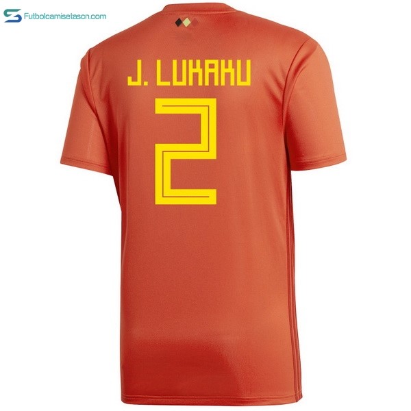 Camiseta Belgica 1ª J.lukaku 2018 Rojo